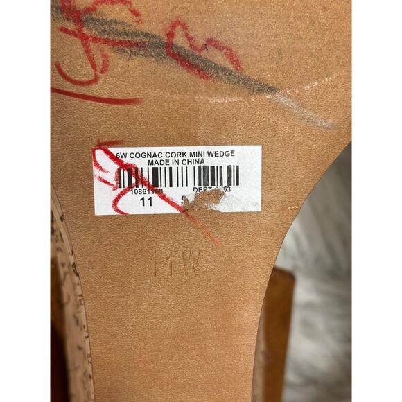 Torrid Shoes Womens Size 11W Brown Cognac Cork Mini Wedge Sandals Ankle Strap - Picture 9 of 9